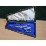 CASED HALLMARKED SILVER PRESENTATION SCISSORS