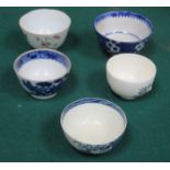 FIVE CERAMIC TEA BOWLS, VARIOUS SIZES AND DESIGNS INCLUDING LIVERPOOL,