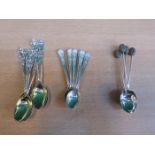 TWO SETS OF SIX HALLMARKED SILVER SPOONS AND SET OF FOUR HALLMARKED SILVER SPOONS