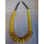 AFRICAN STYLE AMBER COSTUME NECKLACE