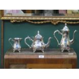 SILVER PLATED THREE PIECE TEA SET