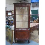 ANTIQUE MAHOGANY AND ASTRAGAL GLAZED SINGLE DOOR CORNER CUPBOARD