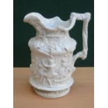 VICTORIAN RELIEF DECORATION CERAMIC JUG,