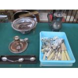 MIXED LOT OF SILVER PLATEDWARE, FLATWARE,