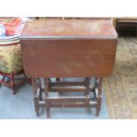 SMALL MAHOGANY BARLEY TWIST GATELEG TABLE