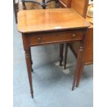 SINGLE DRAWER MAHOGANY SIDE TABLE