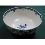 EARLY WORCESTER BLUE AND WHITE CERAMIC BOWL, 18th CENTURY,