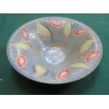 ROYAL DOULTON STONEWARE LEAF DECORATED BOWL,