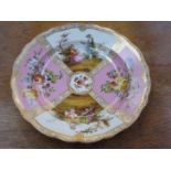 DRESDEN HANDPAINTED AND GILDED CERAMIC DISH,