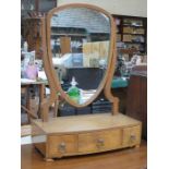 VICTORIAN MAHOGANY THREE DRAWER DRESSING TABLE MIRROR