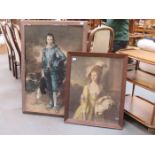 FRAMED PRINT BY GAINSBOROUGH DEPICTING THE BLUE BOY PLUS FRAMED PRINT DEPICTING MISS SIMMONS