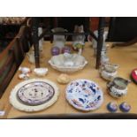 MIXED LOT INCLUDING TOBY JUG, PAIR OF WOODS & SONS VASES, COPELAND SPODE JUG, ROYAL WORCESTER DISH,