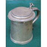 HALLMARKED SILVER LIDDED TANKARD,