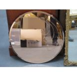 ART DECO STYLE COPPER COLOURED CIRCULAR WALL MIRROR,