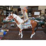 BESWICK GLAZED CERAMIC FIGURE- THE MOUNTED INDIAN, NUMBER 1391,