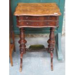 VICTORIAN MAHOGANY SEWING CABINET WITH SECTIONAL FITTED INTERIOR