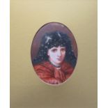 GILT FRAMED OVAL PORTRAIT ON BERLIN STYLE PORCELAIN PANEL