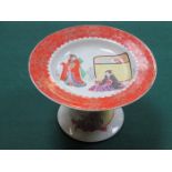 HIGHLY DECORATIVE ANTIQUE SATSUMA WARE CERAMIC STEMMED CAKE STAND/TAZZA,