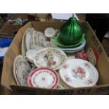 BOX CONTAINING VARIOUS CERAMICS, STAINLESS STEEL, PEAR SHAPED ICE BOX, ETC.
