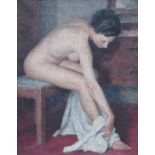 LEONARD BODEN FRAMED OIL ON CANVAS DEPICTING A NUDE STUDY,