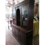 TWO DOOR GLASS TOPPED REPRODUCTION DISPLAY CABINET