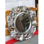 LARGE PIERCEWORK DECORATED CIRCULAR WALL MIRROR