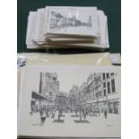 LARGE QUANTITY OF BLACK AND WHITE PRINTS DEPICTING SCENES OF LIVERPOOL AND MOUNTED POLYCHROME