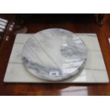 MARBLE CHOPPING BOARD AND MARBLE ROTATING CAKE STAND