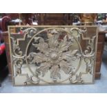 LARGE GILT METAL DECORATIVE WALL MIRROR,