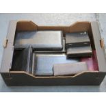 BOX CONTAINING VARIOUS EMPTY CUTLERY CASES
