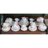 QUANTITY OF PART FLORAL DECORATED TEA SETS, ETC.