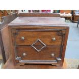 SMALL OAK TWO DRAWER CHEST