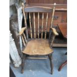 COUNTRY STYLE WOODEN ARMCHAIR