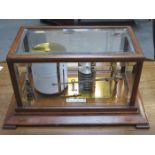 OAK AND GLAZED CASED BAROGRAPH WITH MOUNT, J LIZARD,