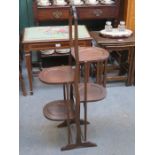 MAHOGANY FOLDING SECTIONAL CAKE STAND