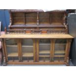 LAMB OF MANCHESTER GOOD QUALITY 19th CENTURY SECTIONAL CABINET WITH GEOMETRIC AND INLAID DECORATION