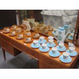 PARCEL OF J G MEAKIN COFFEE SET AND ROYAL WORCESTER PALISSY TEAWARE