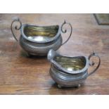 GEORGIAN HALLMARKED SILVER MILK JUG AND SUGAR BOWLS,