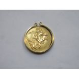 1918 GOLD FULL SOVEREIGN WITHIN PENDANT SETTING