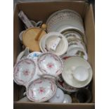 BOX CONTAINING VARIOUS PART TEA SETS AND OTHER SUNDRY CERAMICS