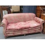 VICTORIAN UPHOLSTERED THREE SEATER SETTEE