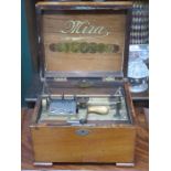 MAHOGANY INLAID MUSICAL BOX WITH DISC