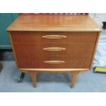 TEAK THREE DRAWER CHEST