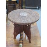 SMALL INDIAN CARVED OCCASIONAL TABLE