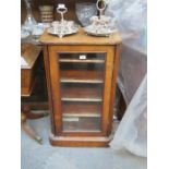 INLAID WALNUT VENEERED SINGLE DOOR MUSIC CABINET