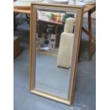 MODERN GILT AND BEVELLED WALL MIRROR