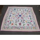 INDIAN EMBROIDERED COVERLET,
