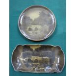 THREE PIECES OF RIDGEWAYS CHINA, STAMPED CLAGUE'S CHINA ROOMS,