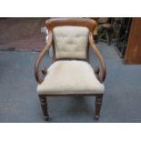 VICTORIAN MAHOGANY CARVER CHAIR