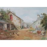 WARREN WILLIAMS RCA, UNSIGNED WATERCOLOUR DEPICTING A COUNTRY SCENE, GLEN CONWY, 1901,